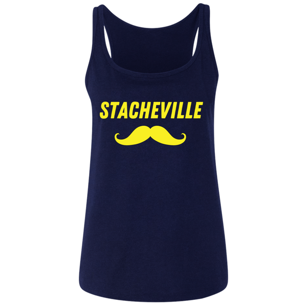 Stacheville Navy - Ladies' Relaxed Jersey Tank