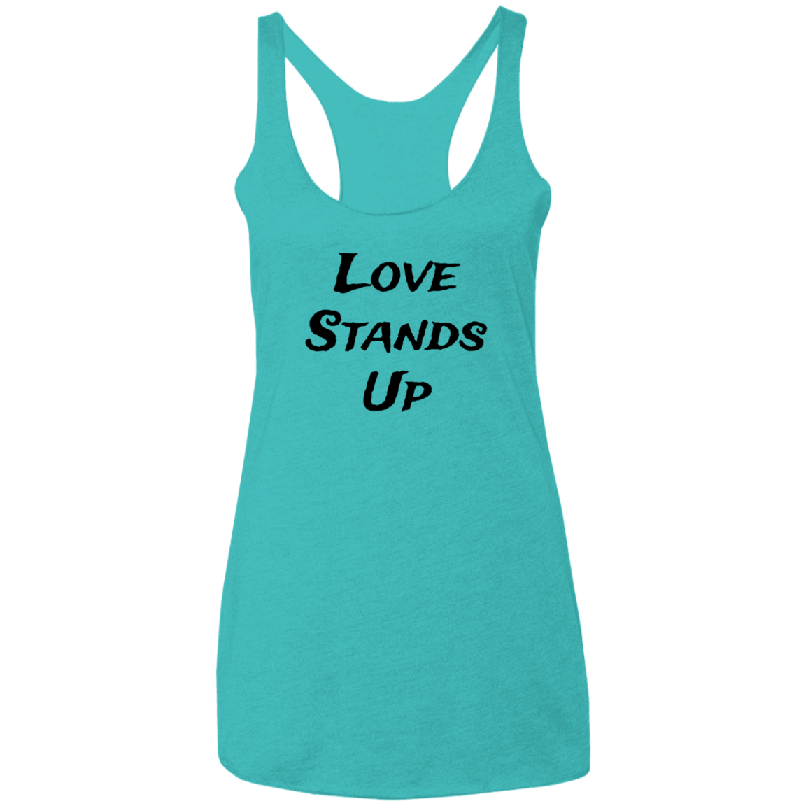 Love Stands Up Ladies' Triblend Racerback Tank