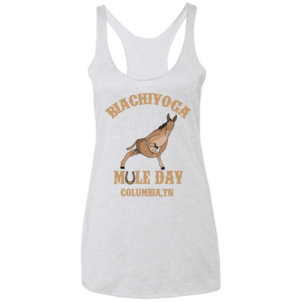 BiaChiYoga Mule Day - Ladies' Triblend Racerback Tank