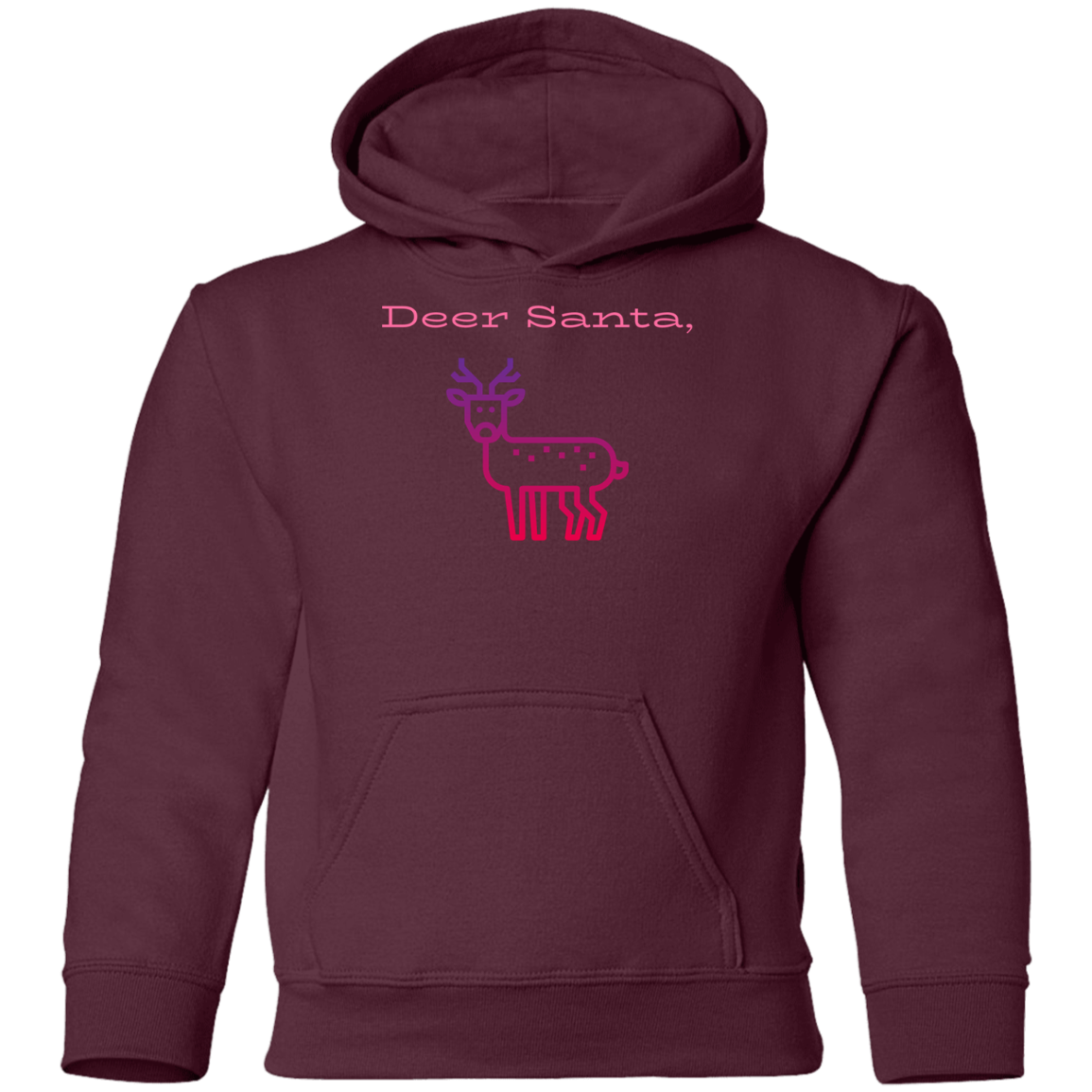 Deer Santa Youth Pullover Hoodie