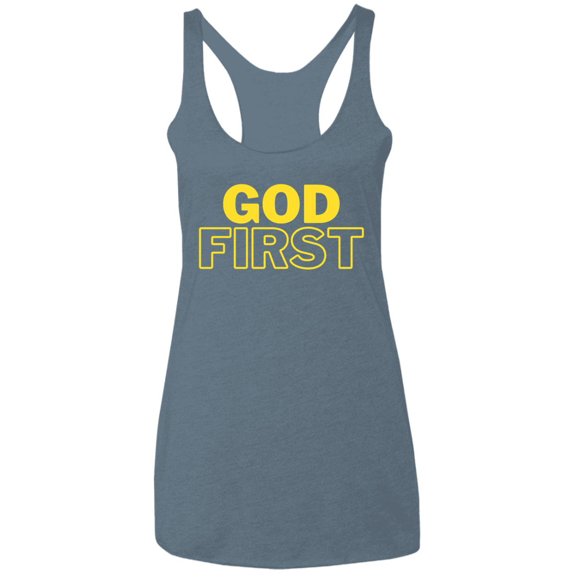 God First - Ladies' Triblend Racerback Tank