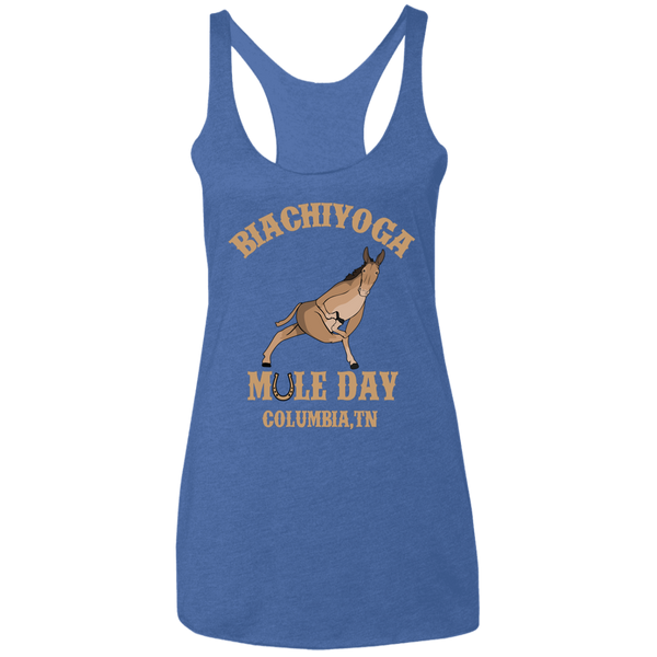 BiaChiYoga Mule Day - Ladies' Triblend Racerback Tank