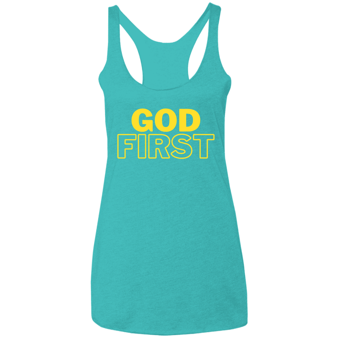God First - Ladies' Triblend Racerback Tank