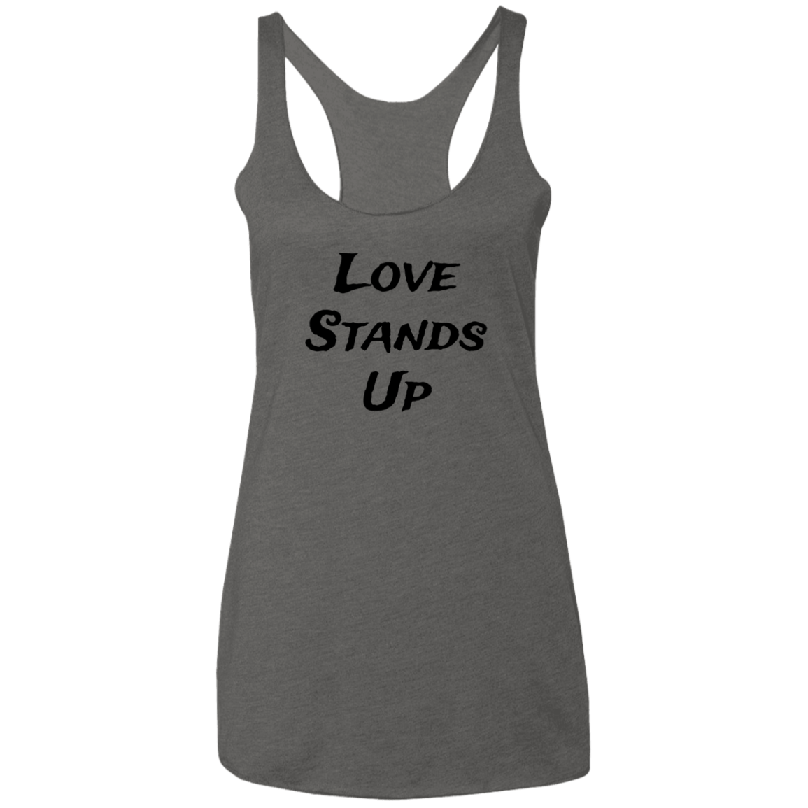 Love Stands Up Ladies' Triblend Racerback Tank