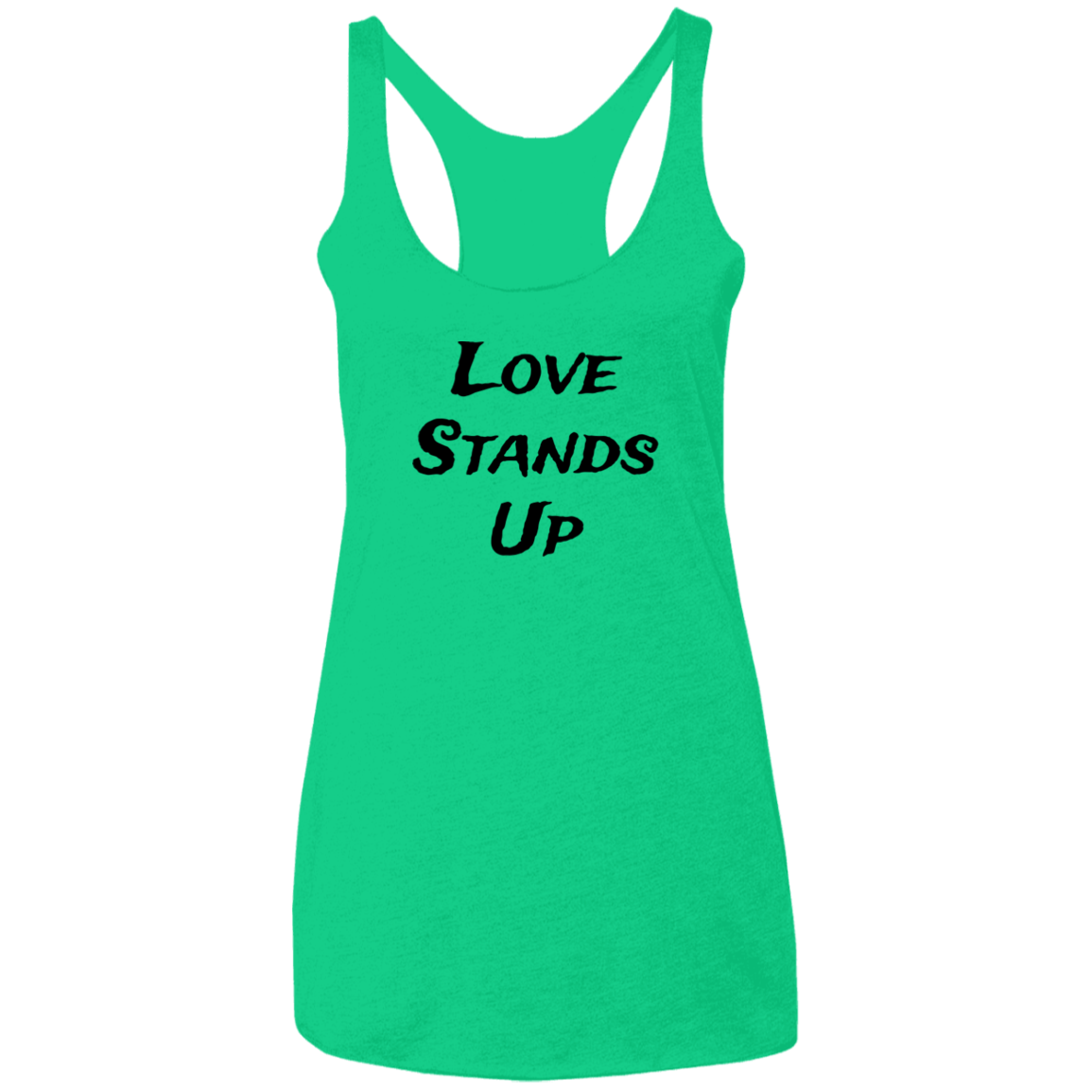 Love Stands Up Ladies' Triblend Racerback Tank