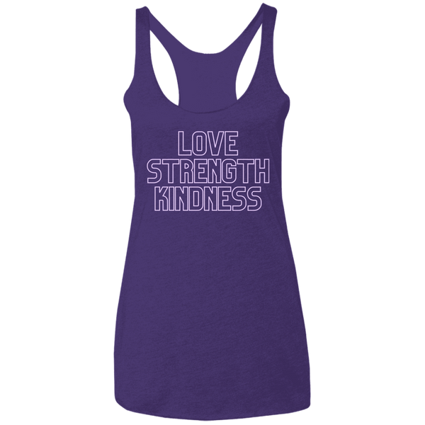 Love Strength Kindness - Ladies' Triblend Racerback Tank