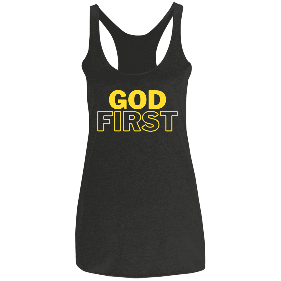 God First - Ladies' Triblend Racerback Tank