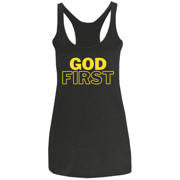 God First - Ladies' Triblend Racerback Tank