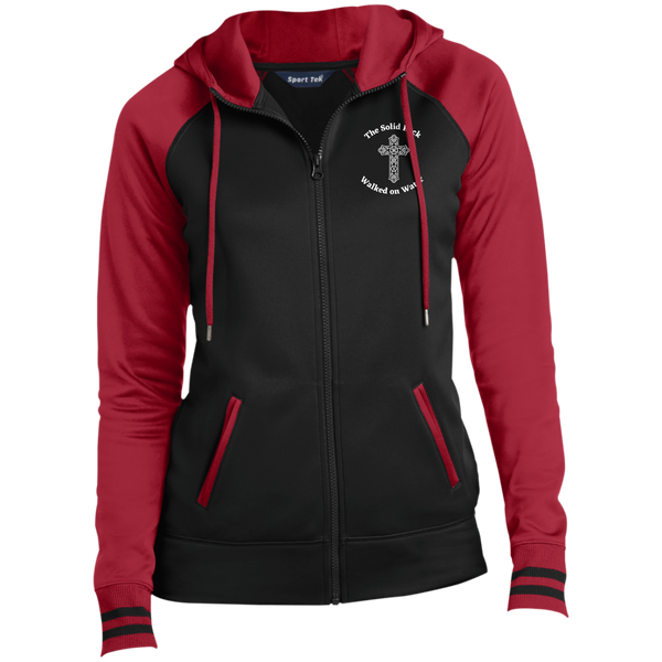 The Solid Rock Walked on Water Ladies' Sport-Wick Hooded Jacket