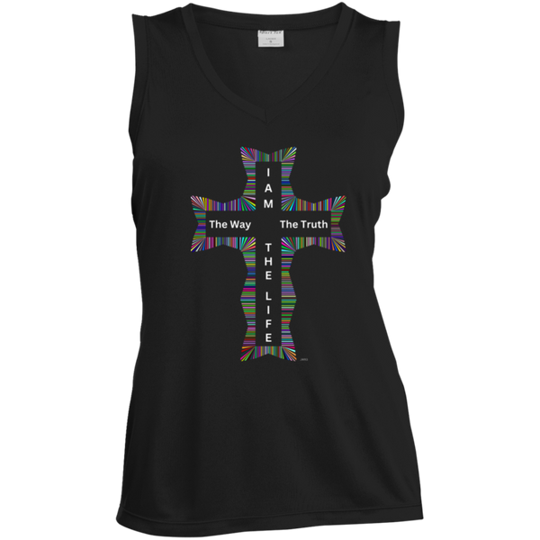 I Am the Way - Ladies' Sleeveless V-Neck Performance Tee