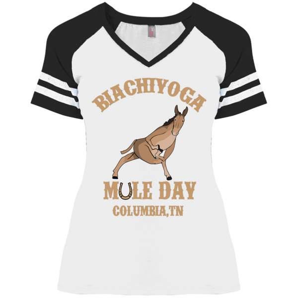BiaChiYoga Mule Day - Ladies' Game V-Neck T-Shirt