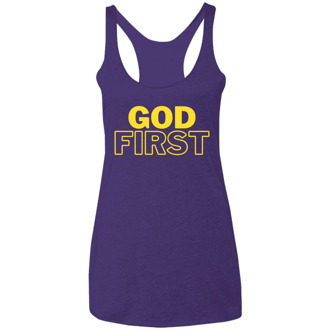 God First - Ladies' Triblend Racerback Tank