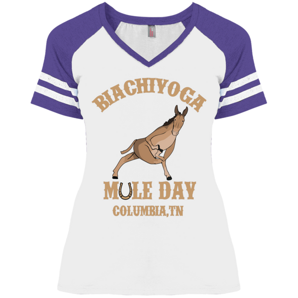 BiaChiYoga Mule Day - Ladies' Game V-Neck T-Shirt