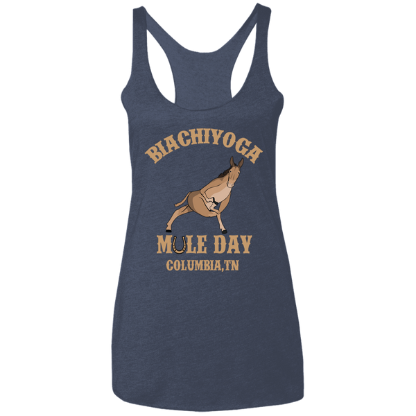 BiaChiYoga Mule Day - Ladies' Triblend Racerback Tank