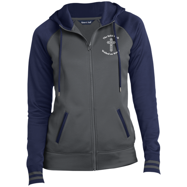 The Solid Rock Walked on Water Ladies' Sport-Wick Hooded Jacket