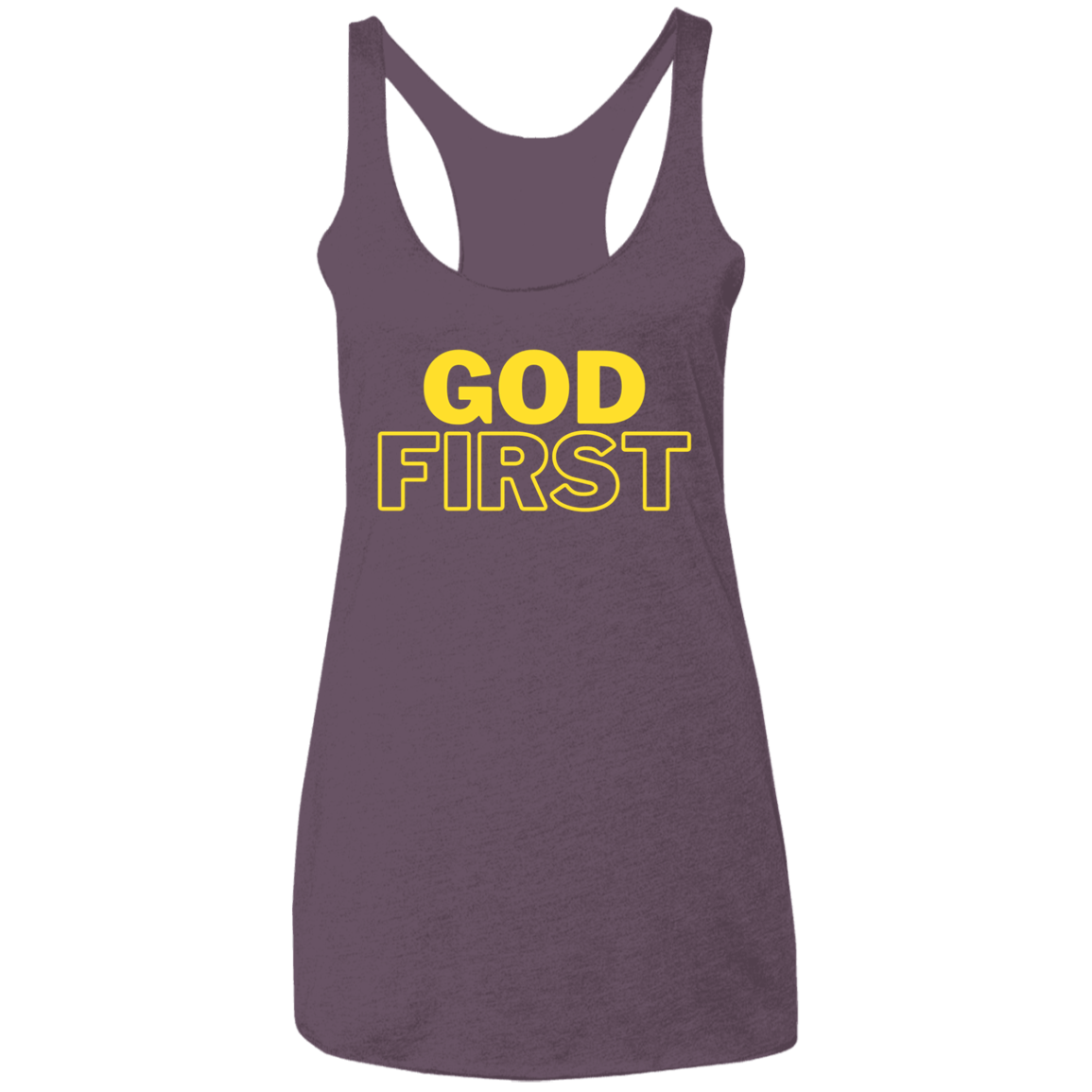 God First - Ladies' Triblend Racerback Tank