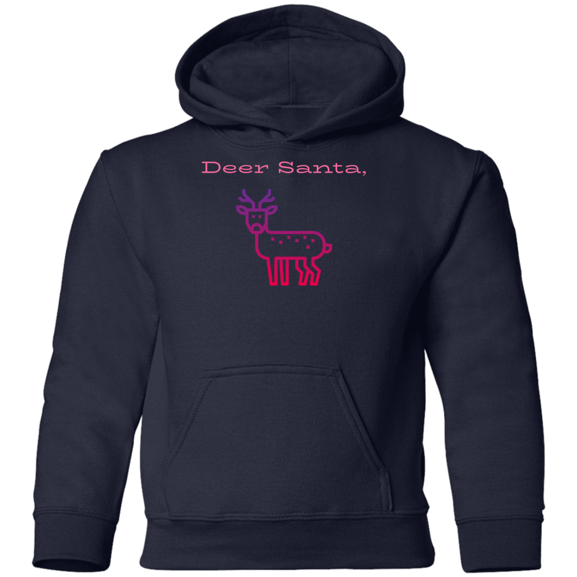 Deer Santa Youth Pullover Hoodie