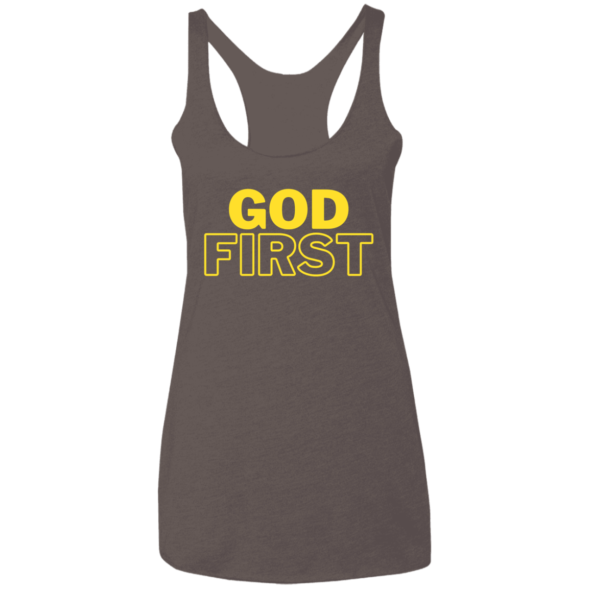 God First - Ladies' Triblend Racerback Tank