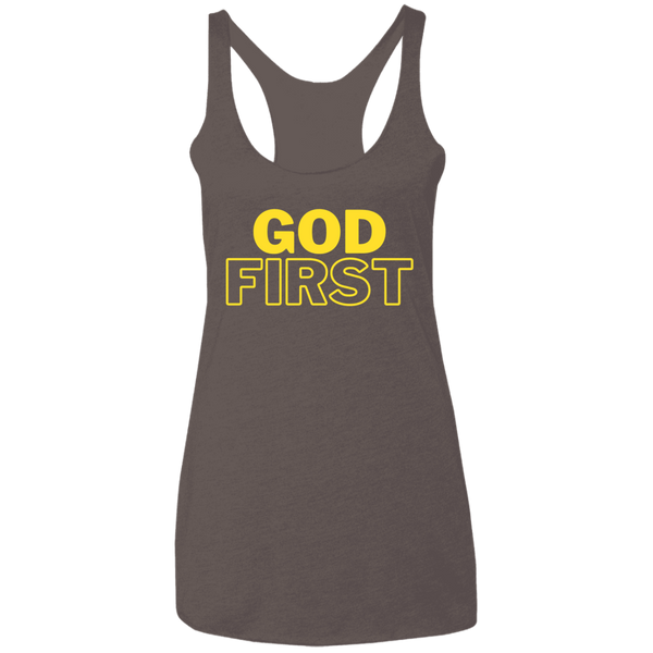 God First - Ladies' Triblend Racerback Tank