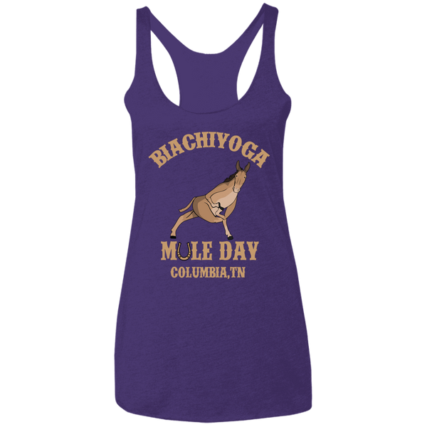 BiaChiYoga Mule Day - Ladies' Triblend Racerback Tank