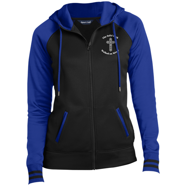 The Solid Rock Walked on Water Ladies' Sport-Wick Hooded Jacket