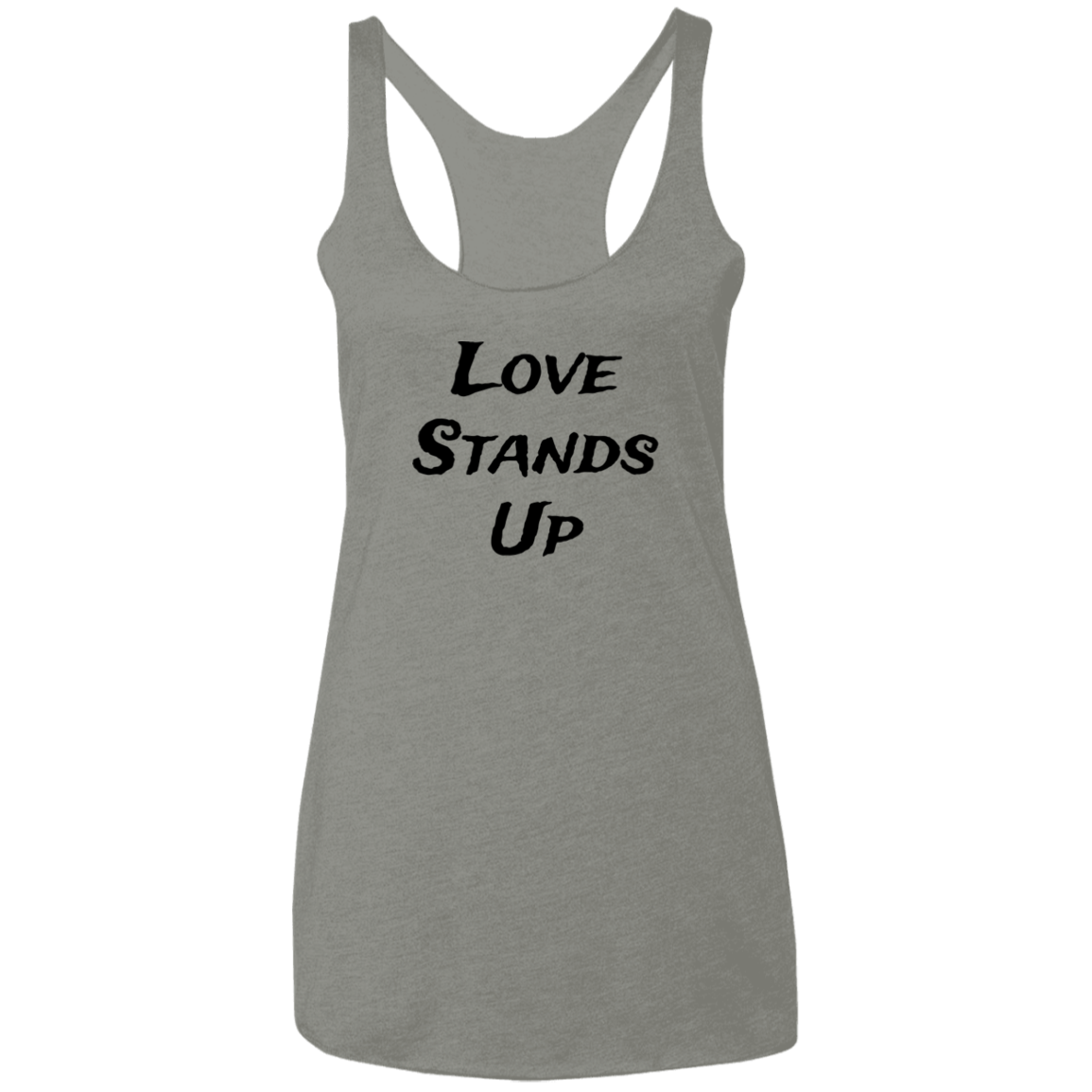 Love Stands Up Ladies' Triblend Racerback Tank