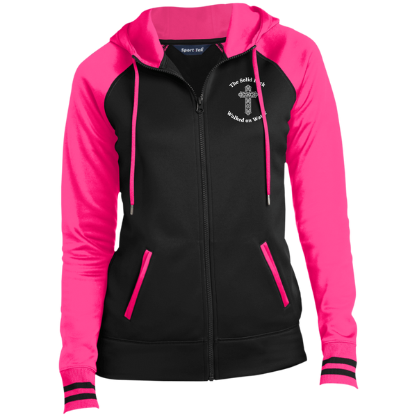 The Solid Rock Walked on Water Ladies' Sport-Wick Hooded Jacket