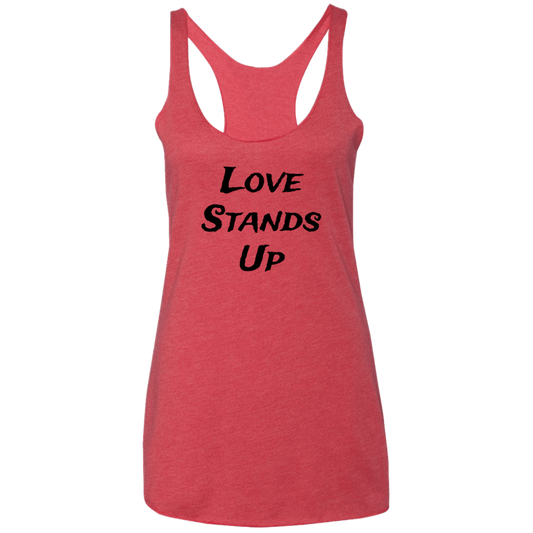 Love Stands Up Ladies' Triblend Racerback Tank